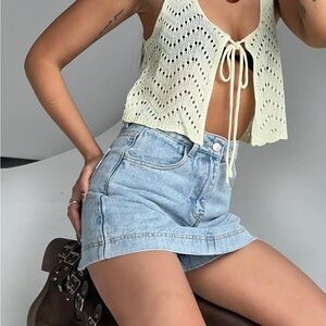 Princess Polly Heuston Denim Skort Size 8